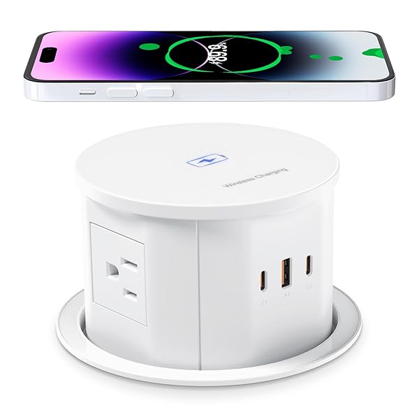 ANNQUAN 475 Pop Up Outlet 65W USB-C 15W Wireless Charger - Dettaglio