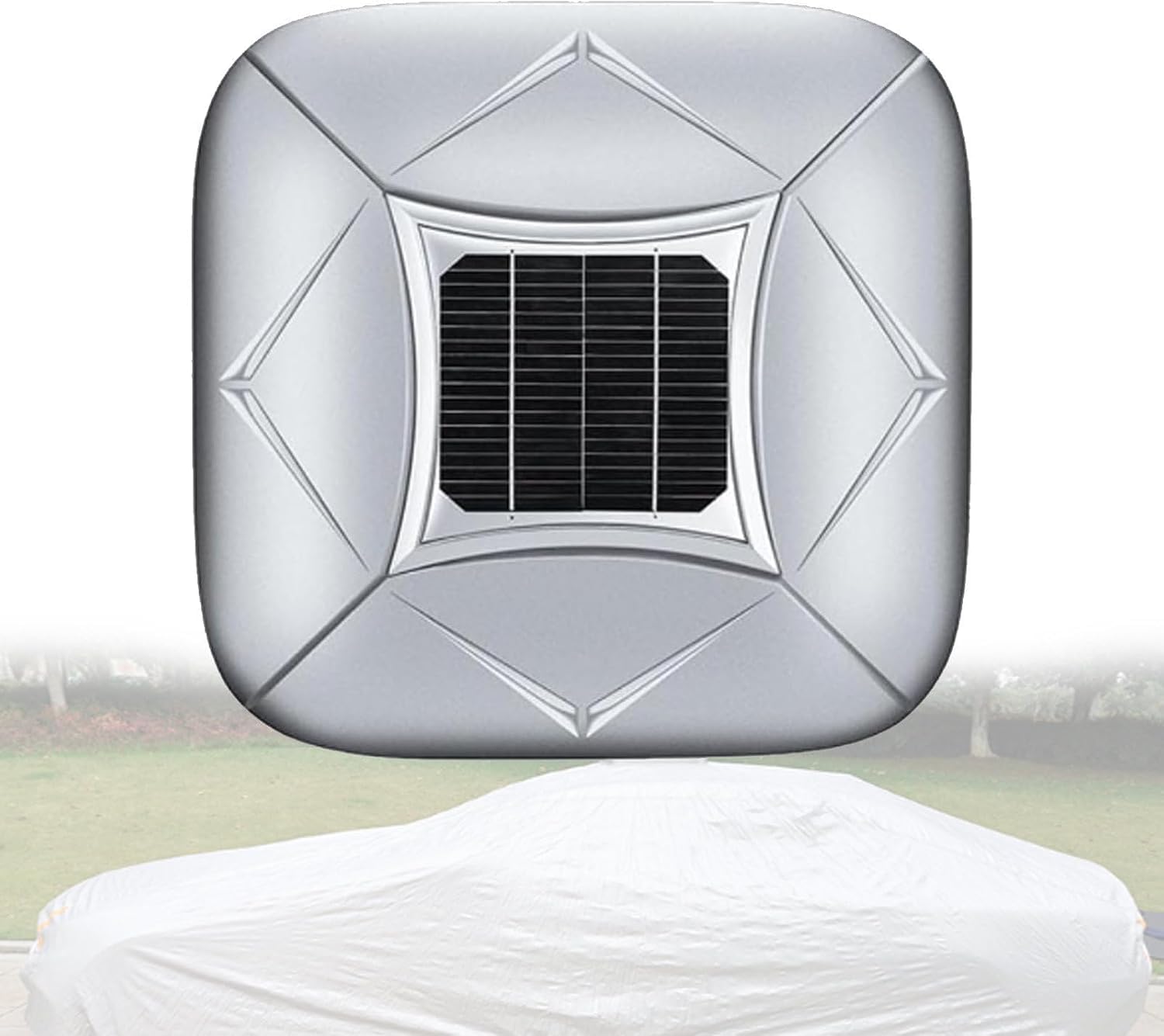 BOOZXCV Solar Fully Automatic Car Cover, Sunproof Sun Shade Canopy Universal Movable Carport, with Remote Control, Key Retractable, for Sedan, SUV, MPV (Grey)