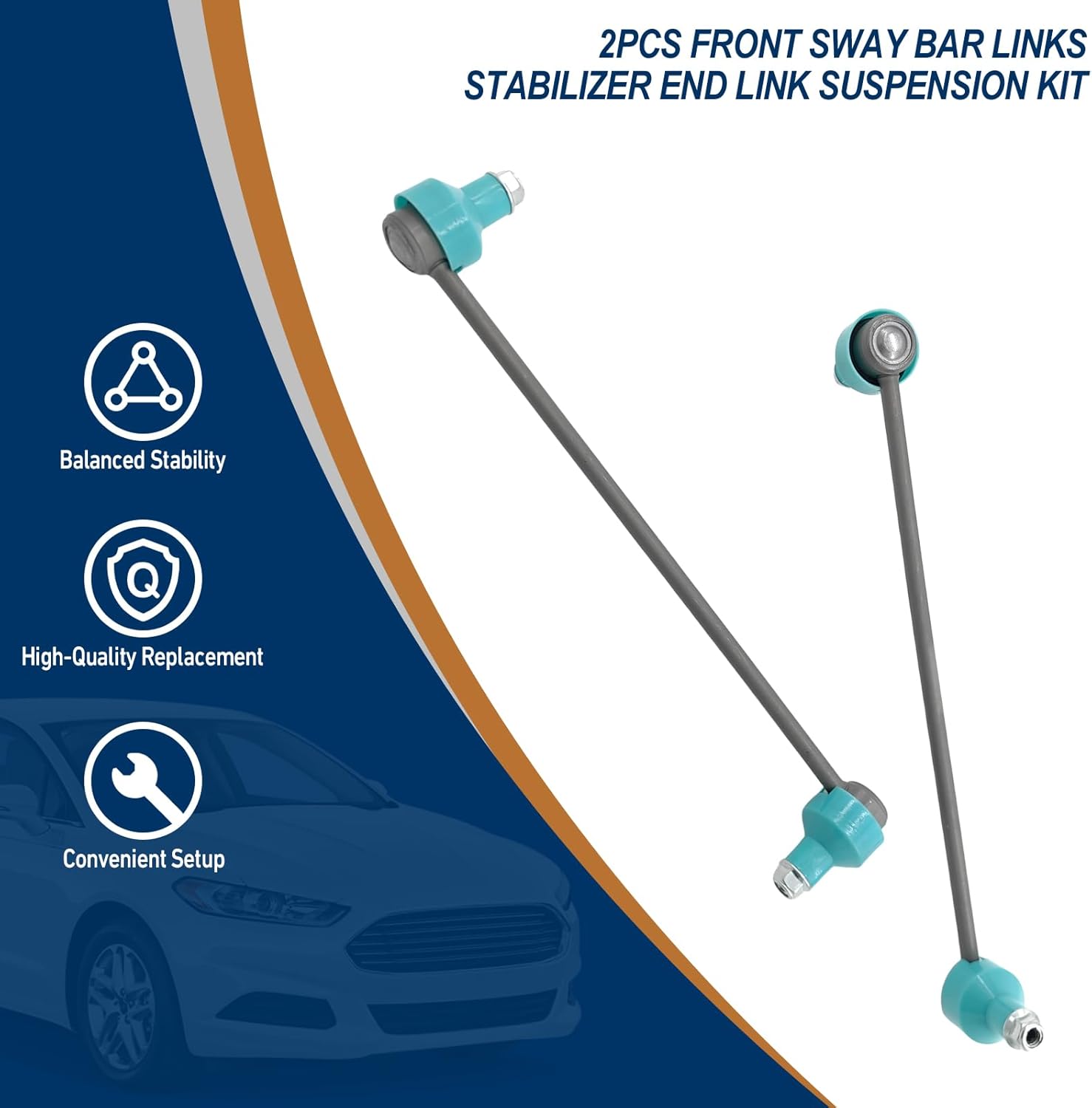 2PCS Front Sway Bar Links Stabilizer End Link Suspension Kit for Honda Civic 2016-2017, Civic 2018-2019 1.5L, Insight 2019 K750865 51320TBAA01 51320TBAA02
