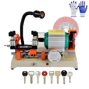 Key Cutting Machine,Keys Duplicator Tool,Horizontal Cutter Cutting Machine Duplicating Machine with Brush Cutter,Commercial for Cutting Metal Objects Hardware Stores