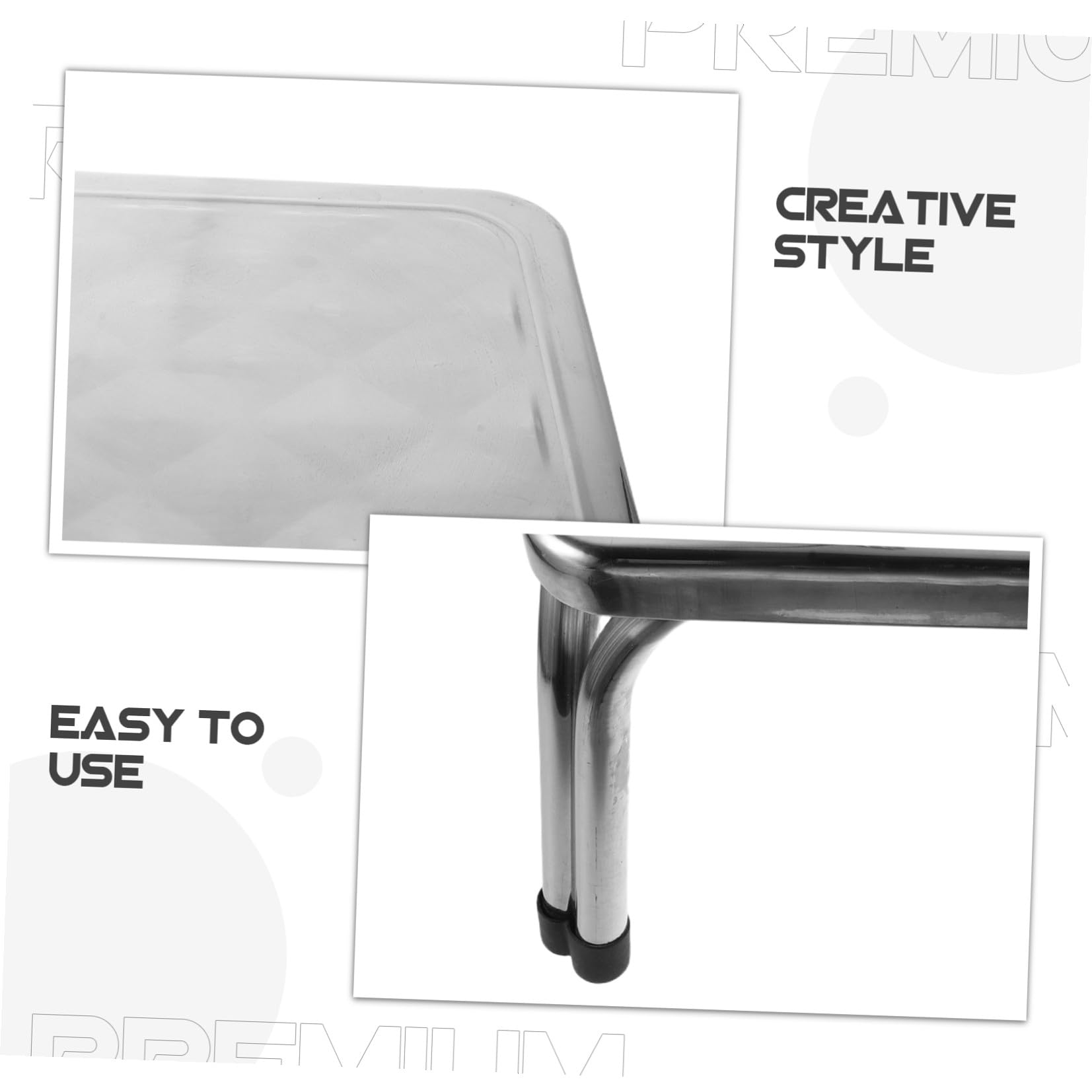 Ipetboom Taburete de Baño de Acero Inoxidable Resistente y Antideslizante, Banco Compacto para Ducha Alta Estabilidad, Adecuado para Adultos y Personas Mayores en Cocina o Balcón