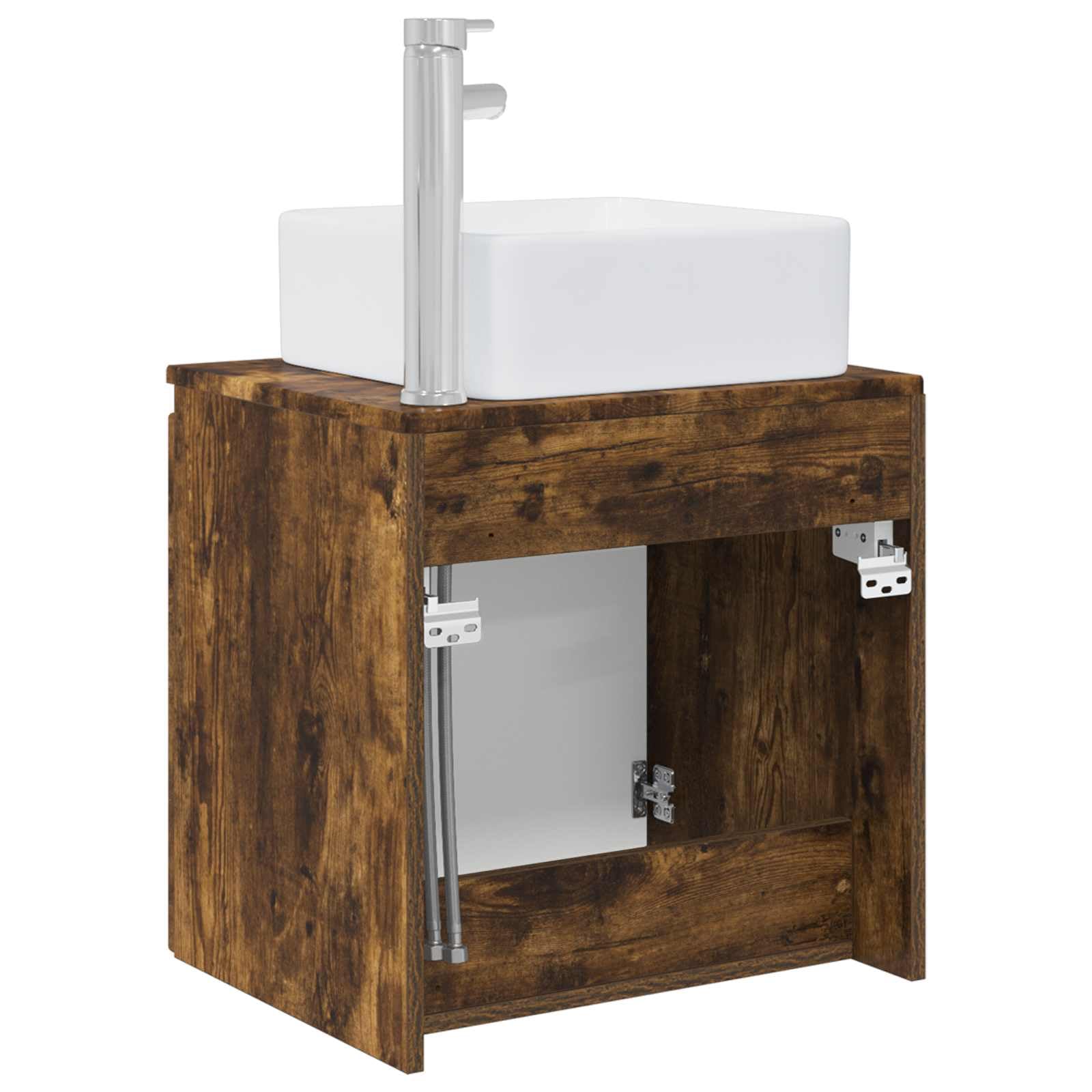 Lavabo avec lavabo en chêne fumé 49,5 x 41 x 63 cm
