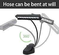 Vista 5 de Keenso Luces de soporte de música, lámpara de soporte de música recargable, luces LED de libro con clip en cuello ajustable recargable USB lámpara