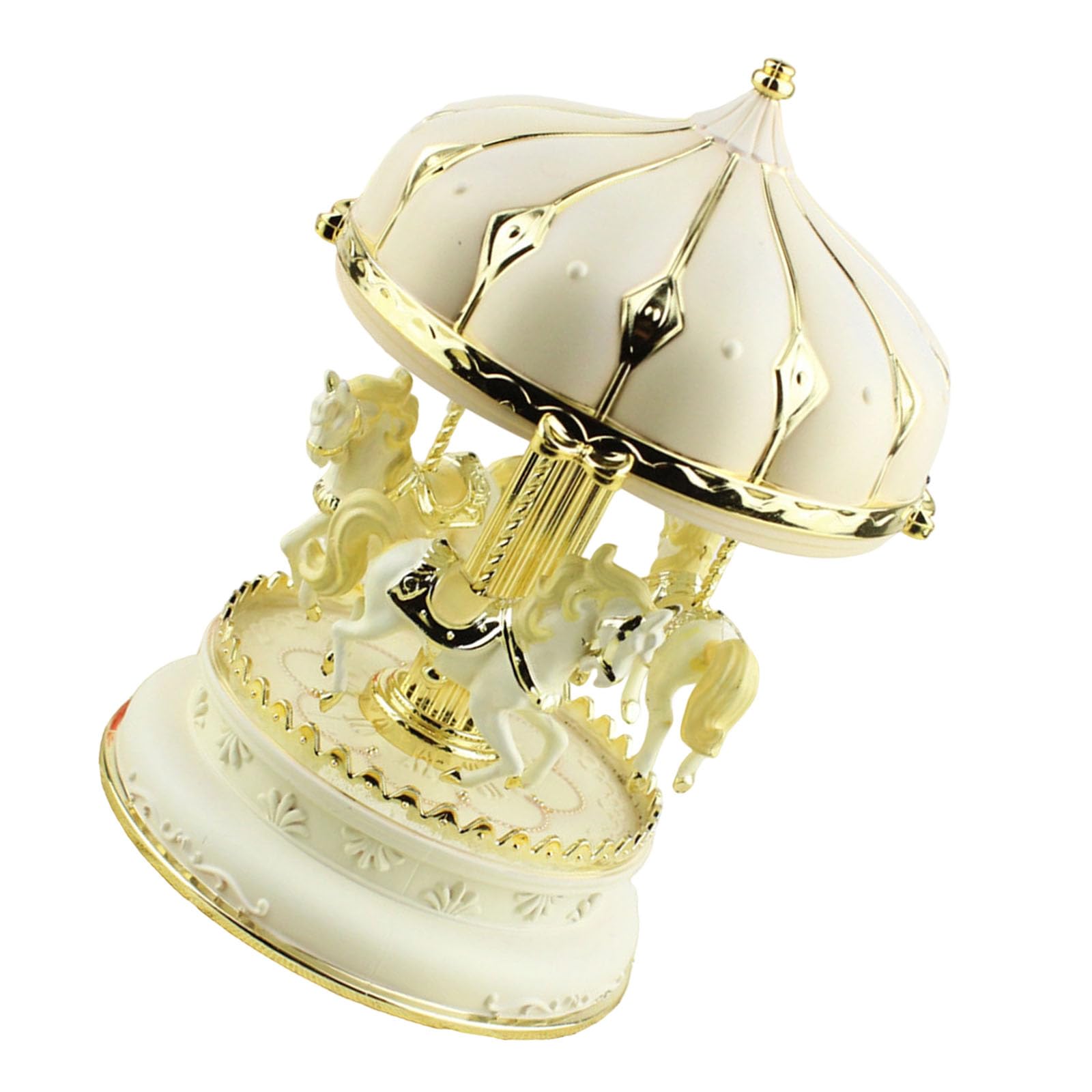Hsioluted 3 Horse Carousels Music Box Musical Carousels Horse Figurines Christmas Birthday Gift Horses Musical Boxes Music Box