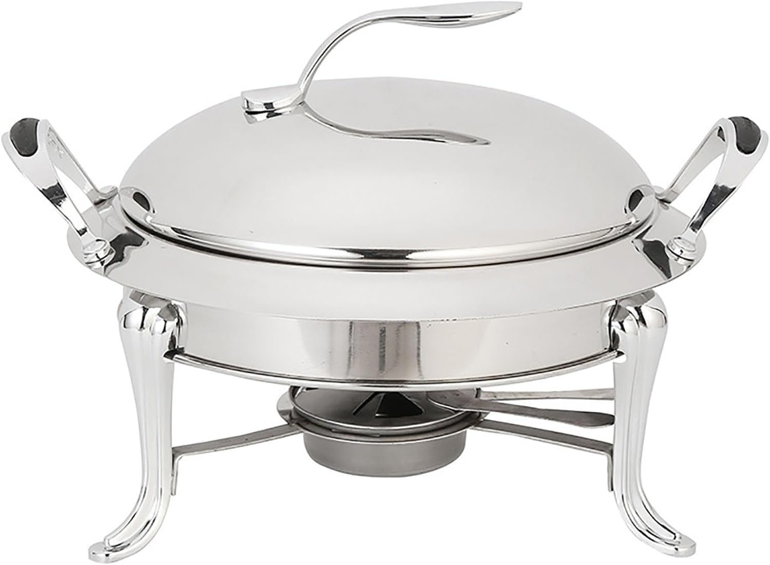 Chafing Dish Set, Full Size Stainless Steel Round Buffet Server with Pans, Lid and Fuel Holders, for Catering Party Wedding Dinner Food Warmer,Silver-20cm (Silver 24cm)