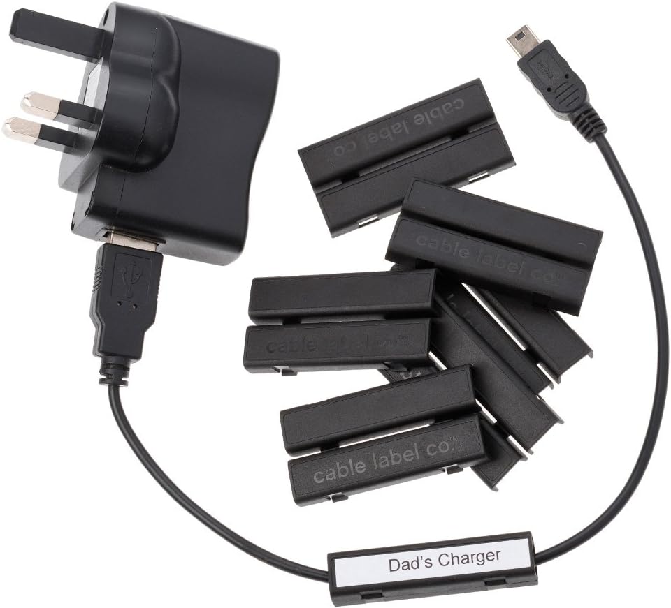 Cablebug2 (Small) Pack of 40 Clip-On Cable Labels, Fits Cables from 2Mm to 5Mm Black