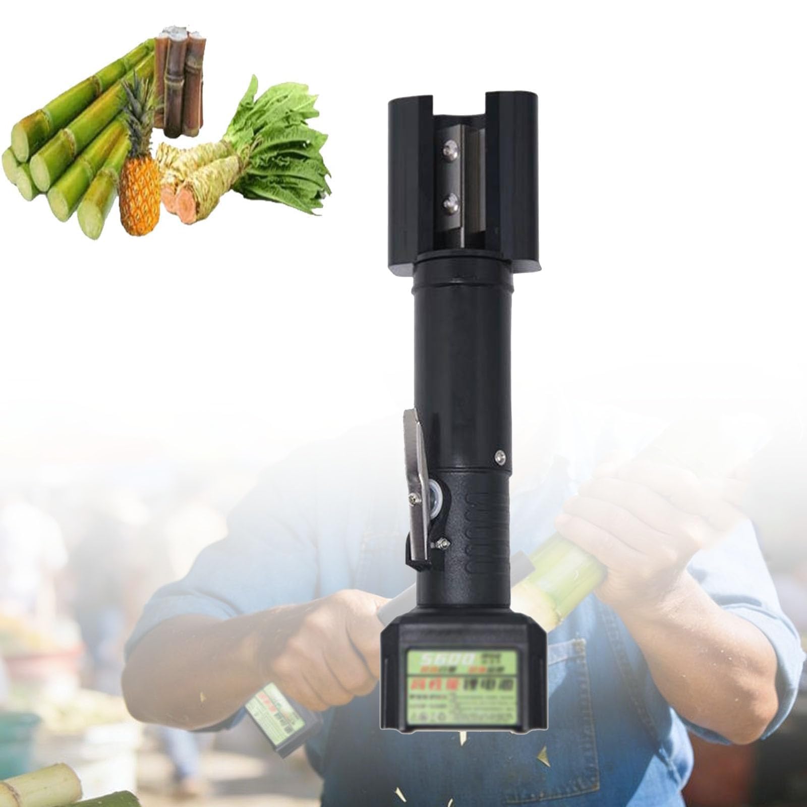 Automatic Coconut Peeling Machine, Handheld Sugarcane Coconut Peeler, 7500RPM High Speed, One Touch Control, for Snack Stall Fruit Store