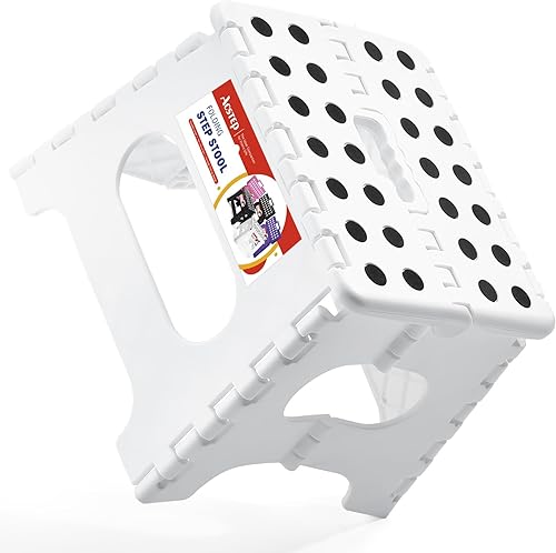 ACSTEP Taburete plegable de 7.5 pulgadas, taburete plegable de altura para niños, taburete plegable de plástico de capacidad de 176 libras,