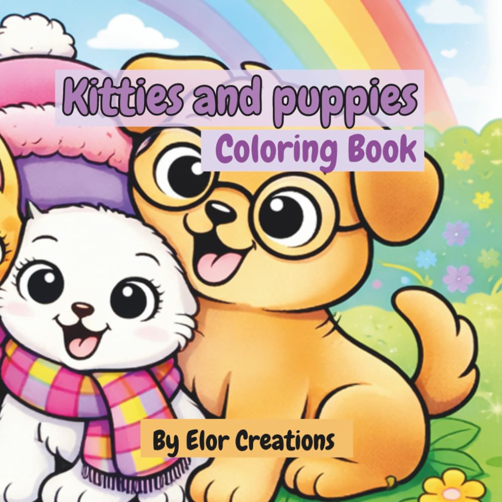 Kitties and puppies coloring book
