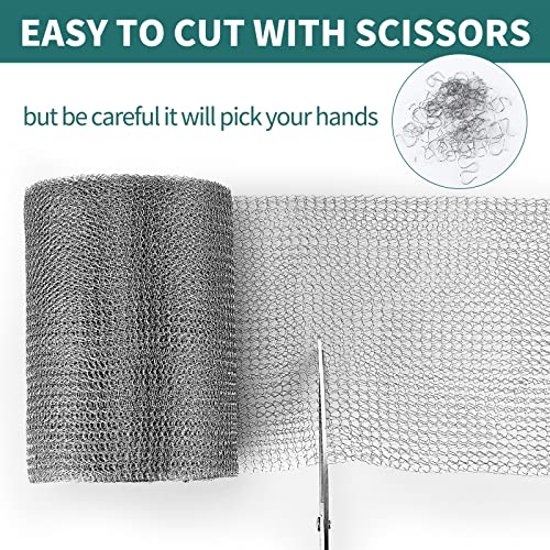 Nuogo 2 Pcs Stainless Steel Wire Mesh for Mice Control 5 in x 50 ft Upgraded Wire Mesh Roll Weep Holes Covers Flexible Stretchy Hole Fill Fabric Window for Gardens and Houses Prevent Mouse Mice Snakes - Thumbnail 4