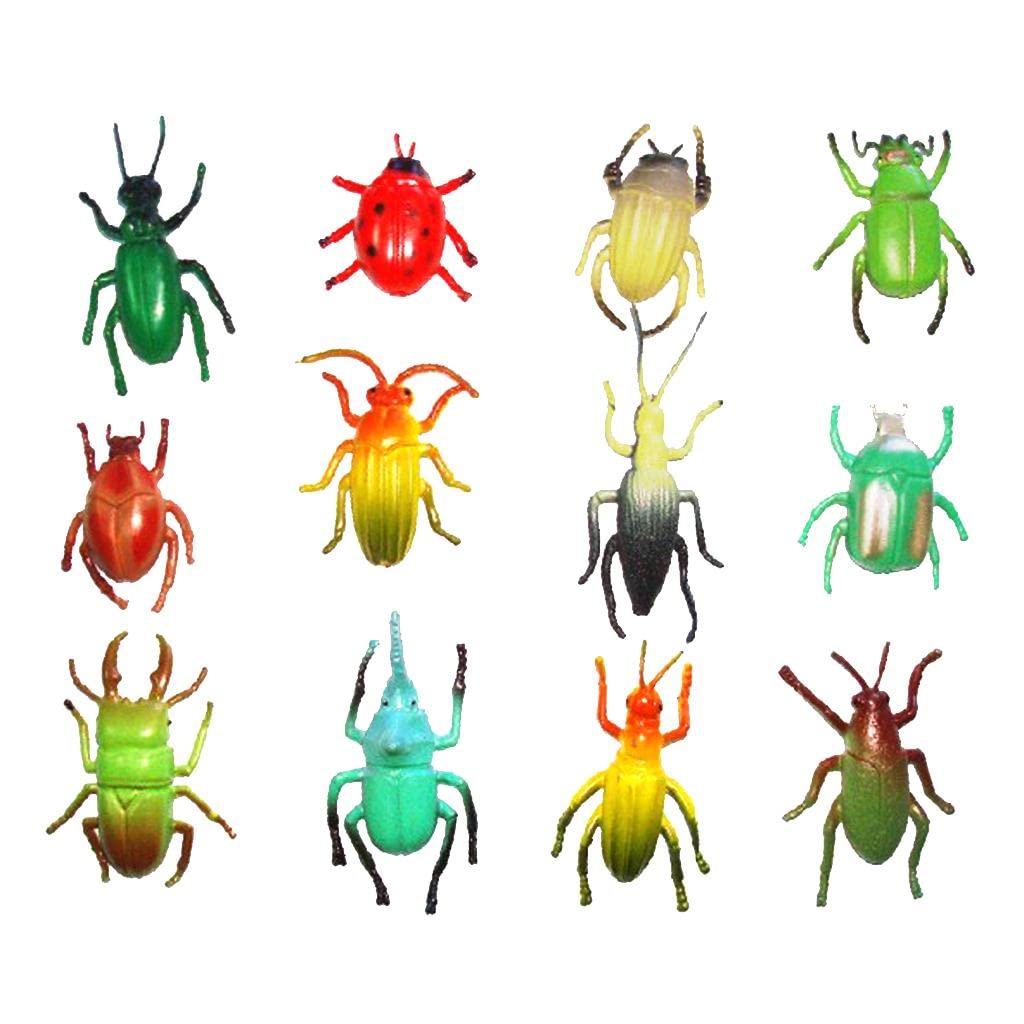 Realistic Beetle Toys (12 Pack) - Durable Plastic Figures for Kids' Pretend Play and Collections