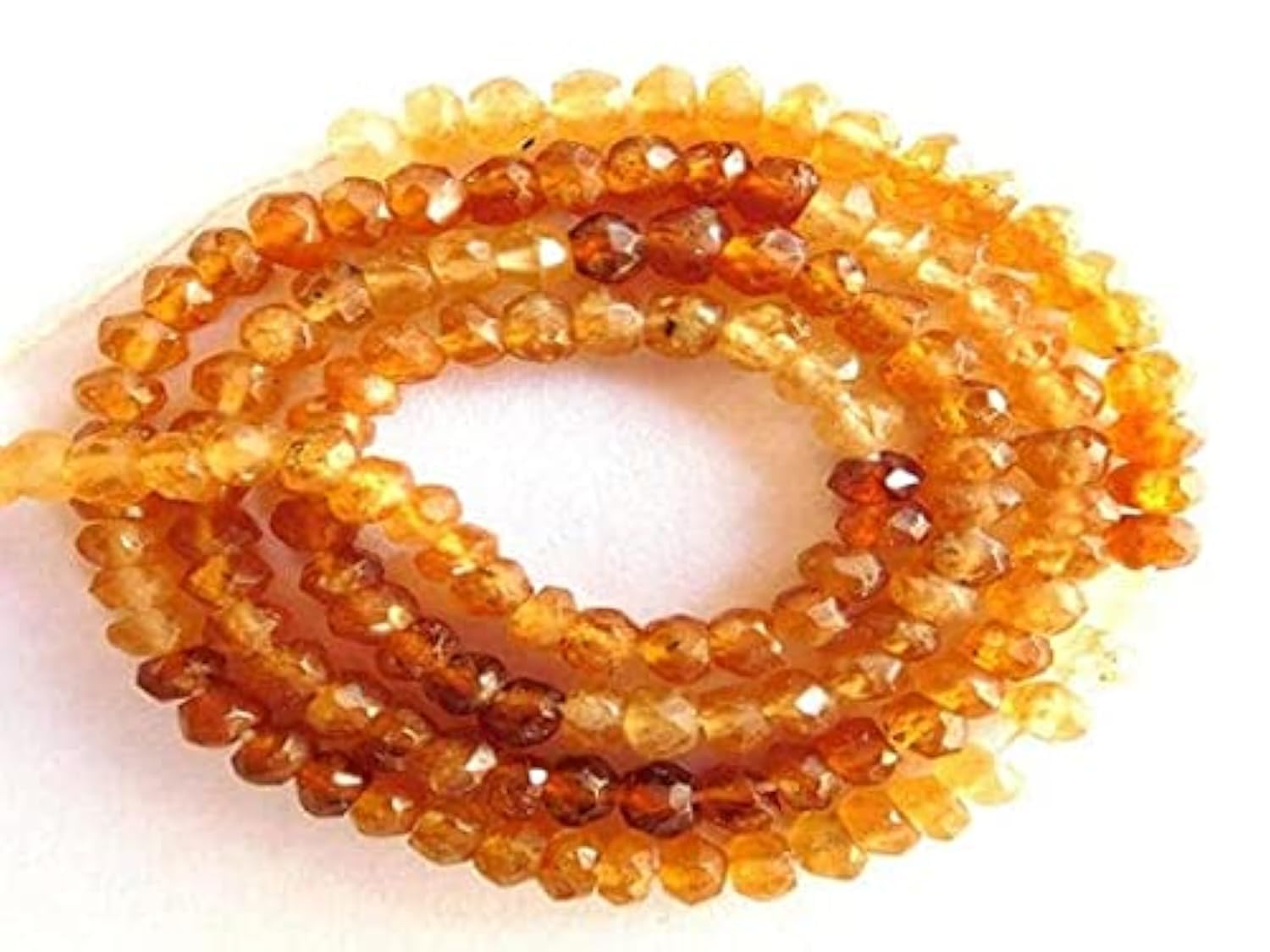 Perles de grenat hessonite fondu LKBEADS en fil de 33cm pour la création de bijoux artisanaux