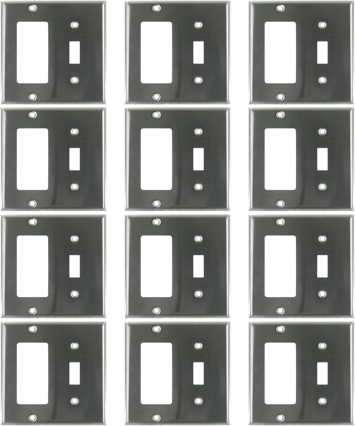 Plaque murale combo interrupteur bascule et prise Decora lot de 12 Sunlite