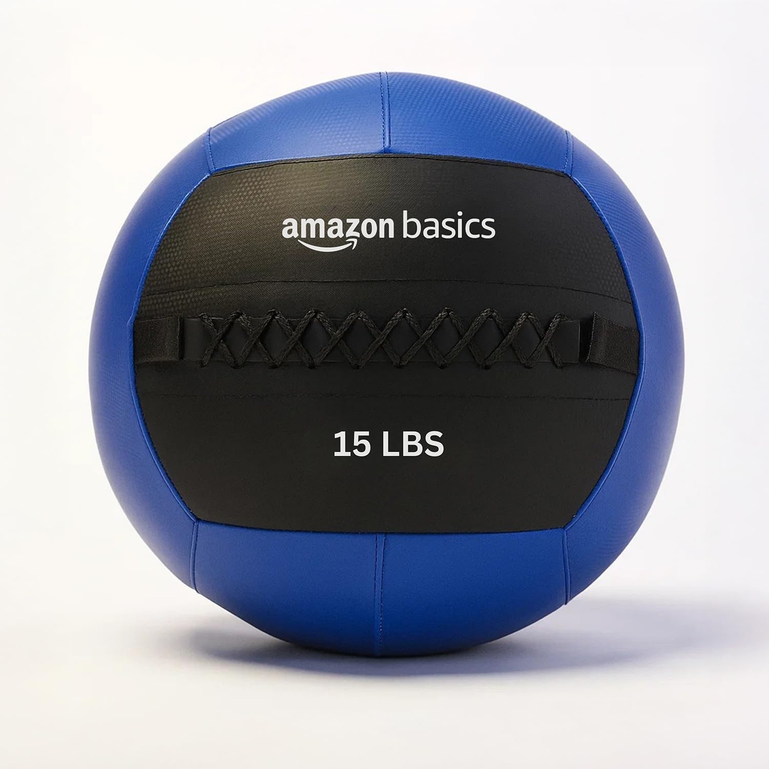 Amazon Basics 15 lbs Exercise Wall Ball | Slam Ball | Durable Stitched Composite | Premium SRF Material | Enhanced Grip | Balanced Feel | Strength & Core Workouts | Home & Gym Use | 13'' Dia| Blue & Black-picture-13