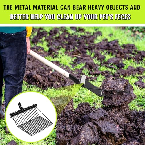Tandefio 1 Pack Manure Fork Replacement Head Metal Pitchfork Horse Manure Rake Garden Pitch Fork Replacement Head with Angled Tines for Horse Stall Poop Picking up(Black) by Tandefio - Image 5
