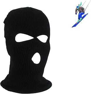 Blue Ski Mask-Lions Blue Ski Mask,Blue Ski Mask for Men,3 Hole Ski Mask Face Neck Gaiter Beanie Outdoor Sport Warm Full Face (Black)