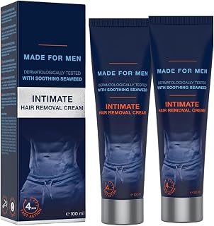 Men’s Hair Removal Cream, Body Grooming Cream for Men, Gentle Formula for Arms, Legs, Chest & Underarms, Easy Rinse-Off Body Hair Removal Cream, 100ml (2)
