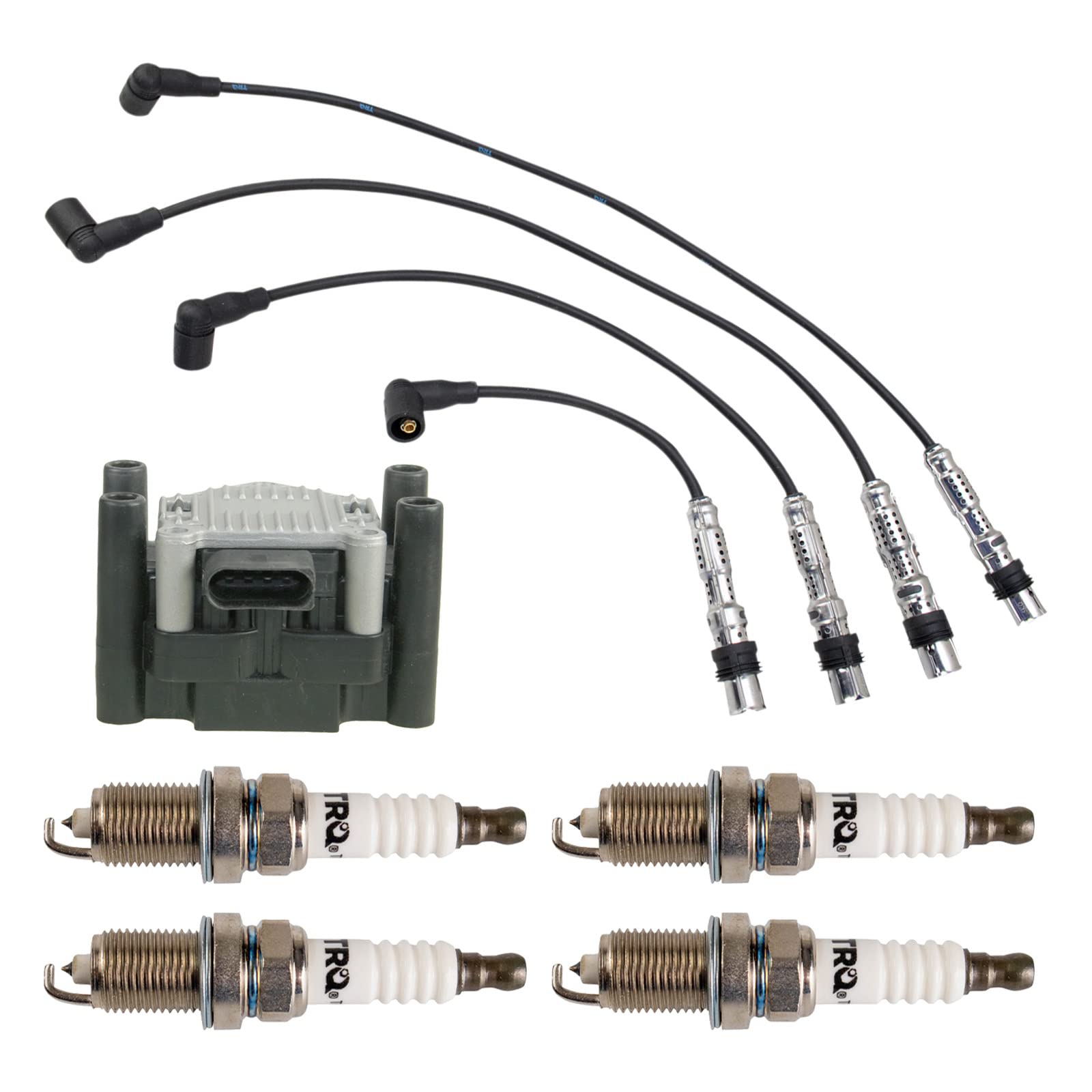 Ignition Kit Ignition Coil Spark Plugs Wire Set Compatible