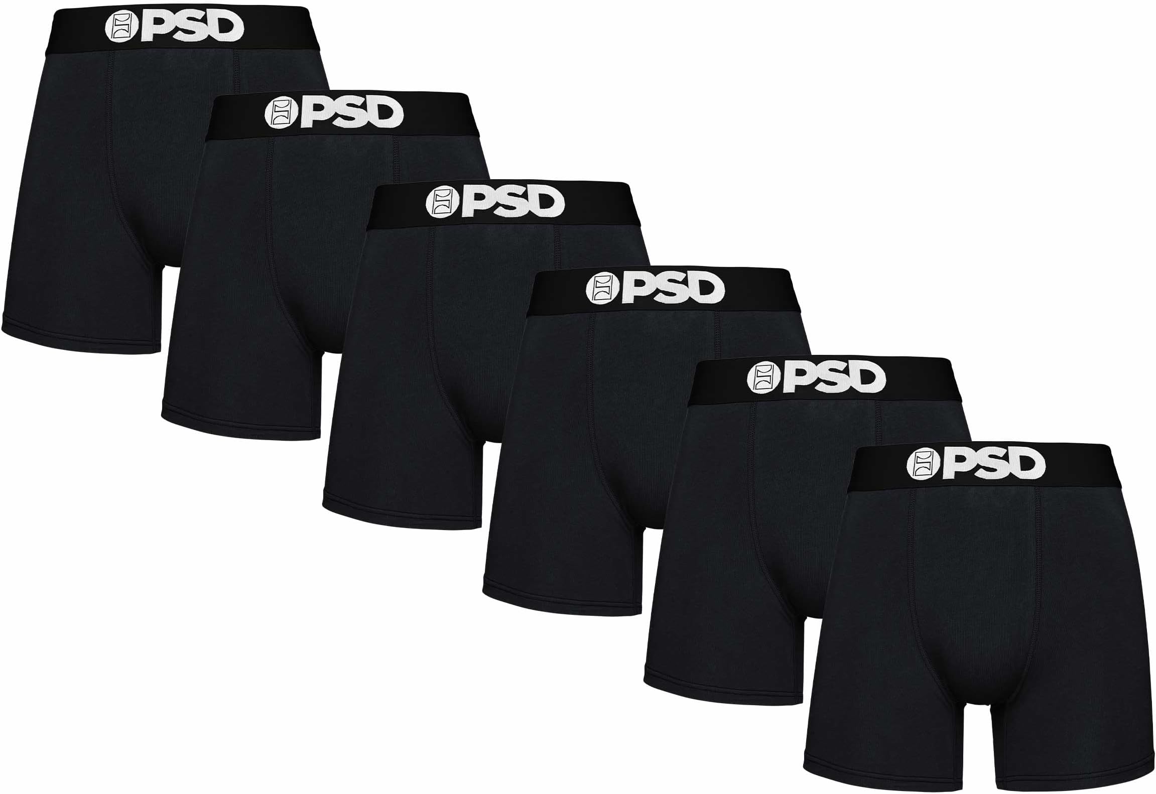 PSD Men's Mid Length Boxer Briefs - 5 Inch Inseam Breathable and Supportive Men's Underwear with Moisture-Wicking Fabric