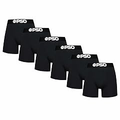 PSD Underwear Mens Boxer Briefs - Solid Basics Mid Length Pack Singles Soft Breathable Boxer Briefs for Men