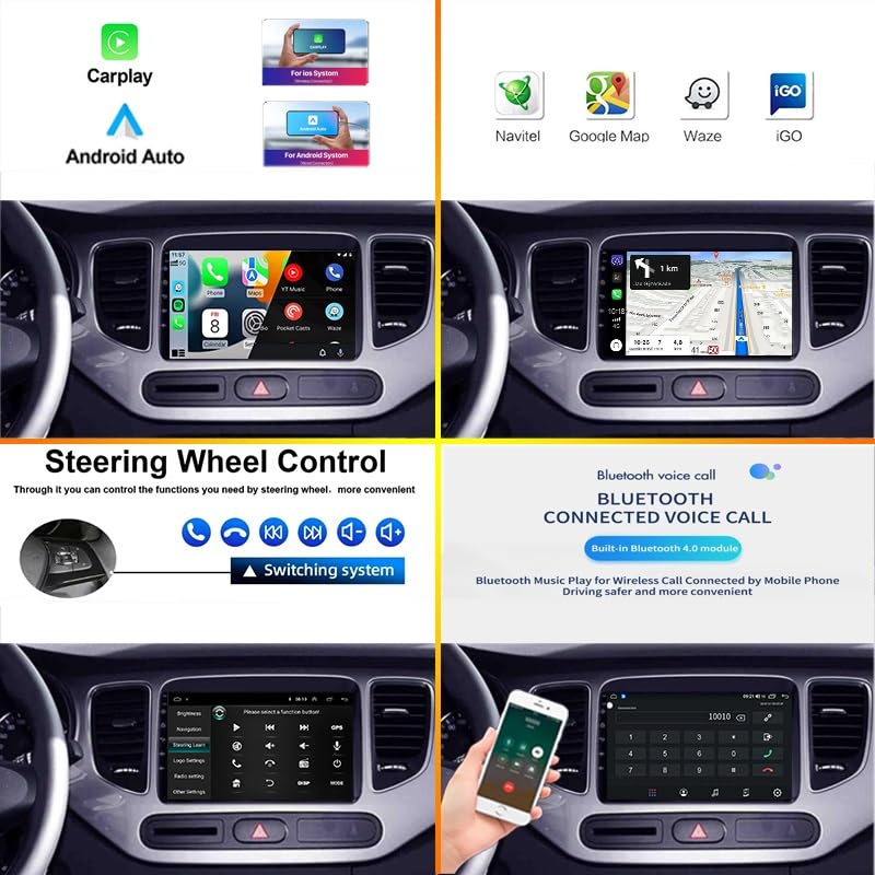 Radio pantalla Kia Carens 2012-2017 Android Auto inalambrico Bluetooth Mirror Link HM607 5