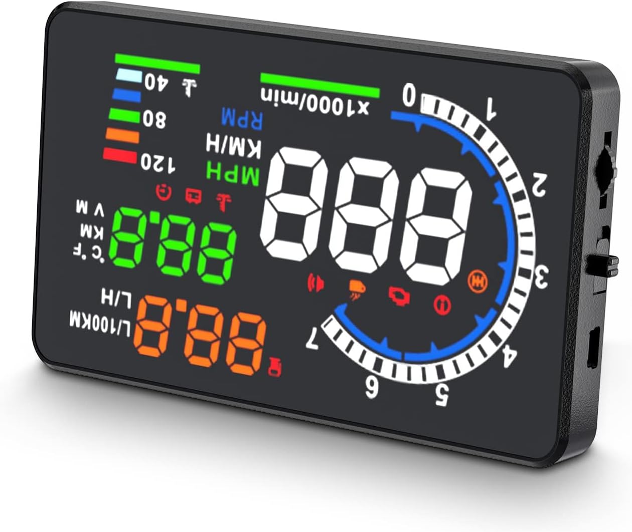 wiiyii Heads Up Display for Cars, Digital Speedometer for Car A8 with OBD Function, 5.5 Inch Large Screen, HUD Speedometer for Car for All Vehicles (OBD2 Speedometer A8)