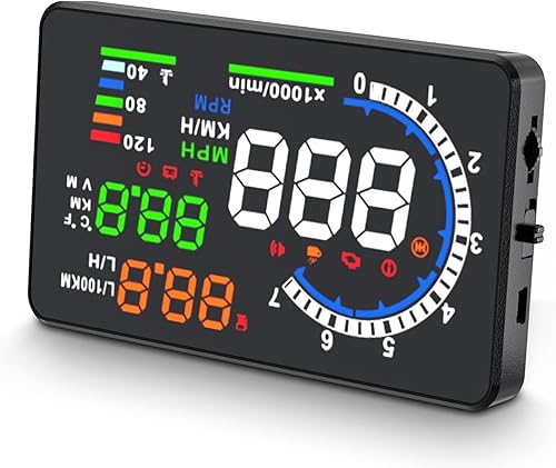 Pantalla frontal para automóviles, velocímetro digital para coche A8 con función OBD, pantalla grande de 5.5 pulgadas, velocímetro HUD para todos