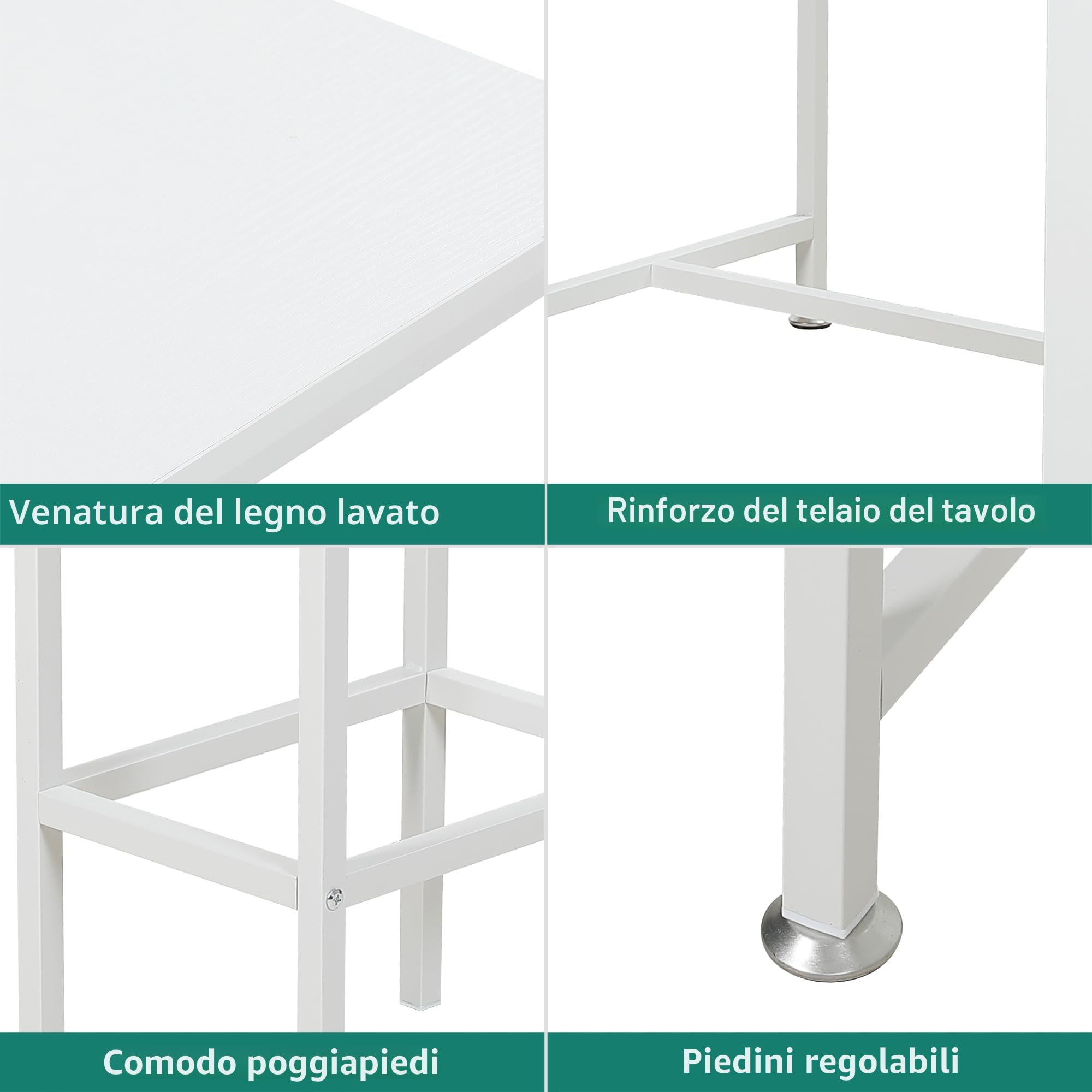 YITAHOME Tavolo da bar con sgabello da bar, 3 pezzi, tavolo da pranzo con 2 sgabelli, 3 ripiani, sgabello da bar con telaio in metallo, set da pranzo per 2 persone, tavolo da colazione, set di mobili