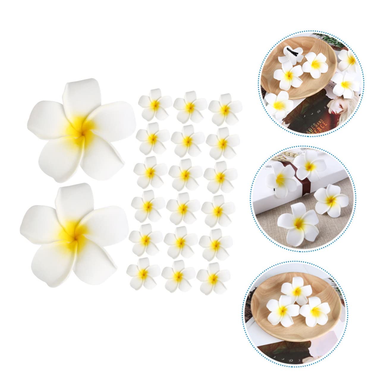 Garneck 5 Set Di Fermagli Per Con Fiori Di Plumeria Unici Forcine Alla Moda Per Donne Ragazze Accessori Per Da Festa Di Nozze 20 Pezzi*5