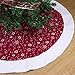 Aytai Non-woven Christmas Tree Skirt 48 inches, Traditional Red and White Snowflakes Tree Skirt for Christmas Decorations