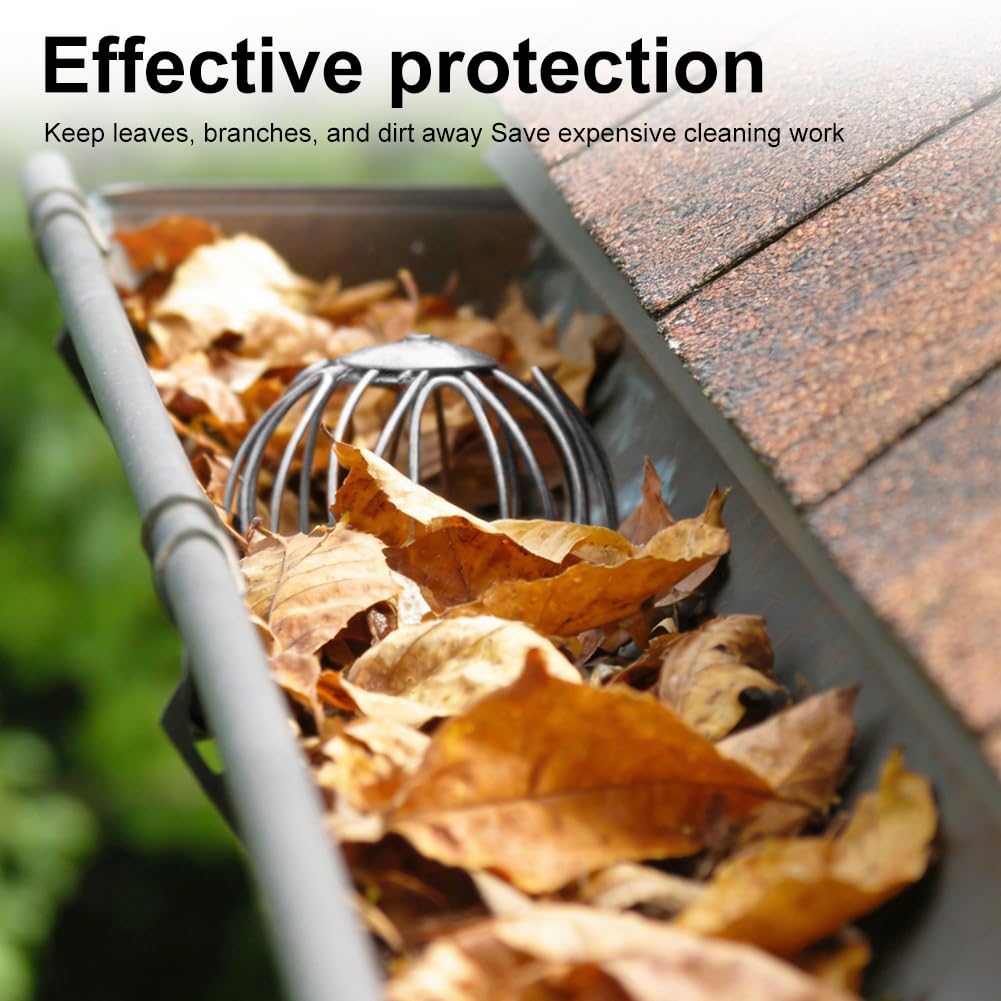 2 Unidades Protectores de Canalón, 90 a 100 mm Protector de Canalones de Acero Inoxidable Filtro de Hojas para Bajantes de Desagüe Canalon Desague Terraza Rejillas para sumideros