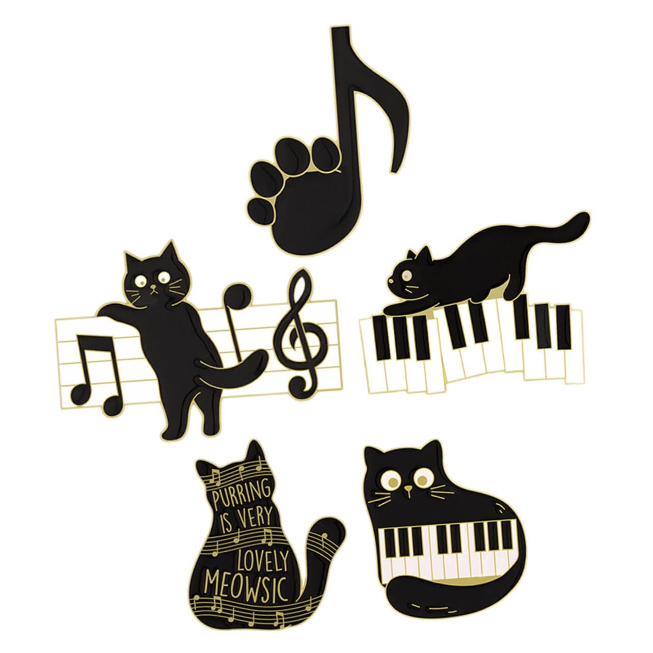 BESPORTBLE Spilla Corpetto Musicale Spilla Decorativa Perni Carino Spillo Pin Per Gatto Spille Distintive Spilla Per Abbigliamento Smalto Vestiario A Tema Lega Black