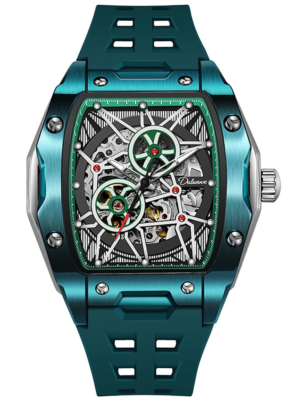 Men Watches Tonneau Mechanical Automatic Winding Elegant Wristwatch for Men