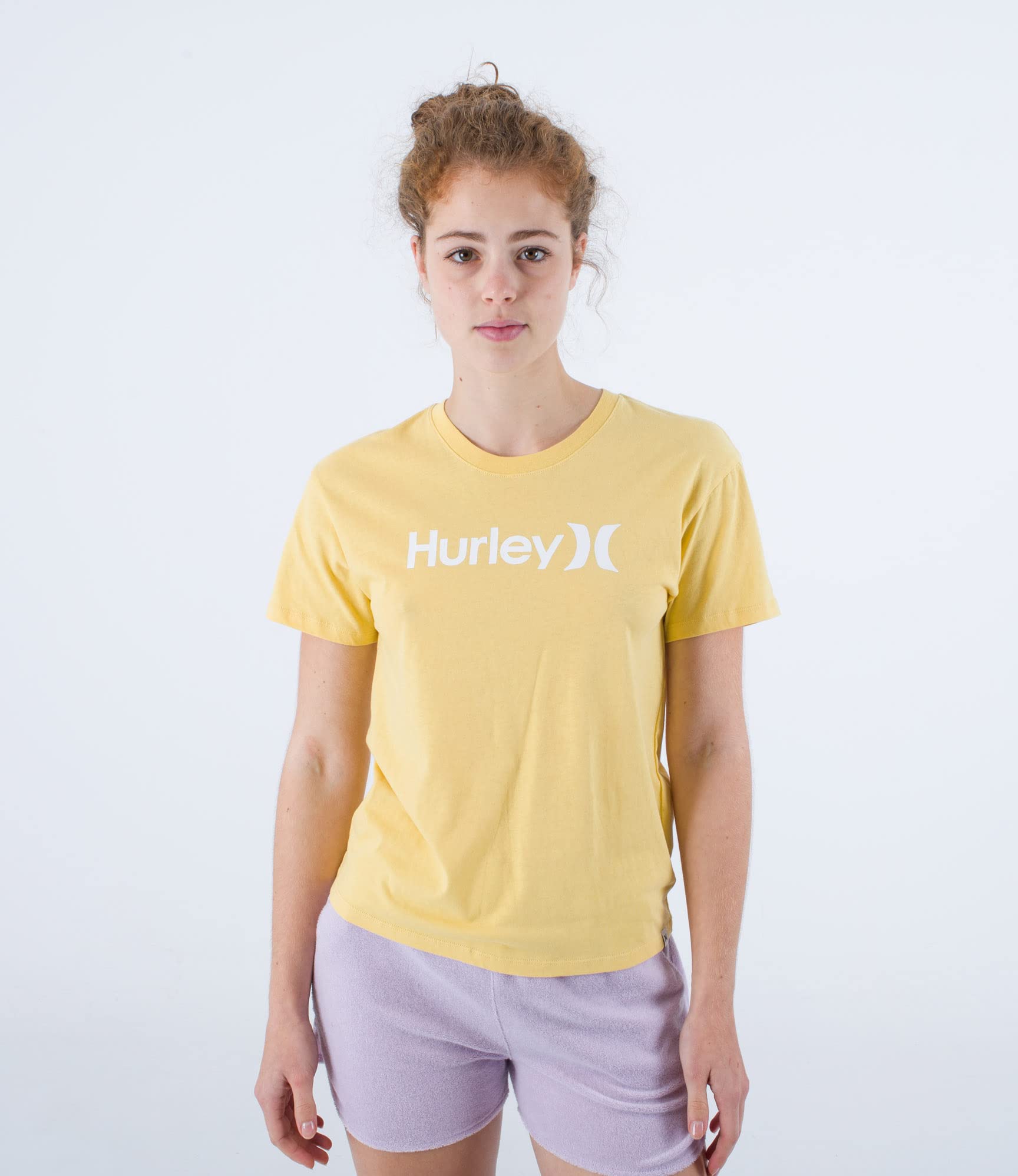 Hurley Women's O&o Seasonal Tee T-Shirt, Eggnog, XS