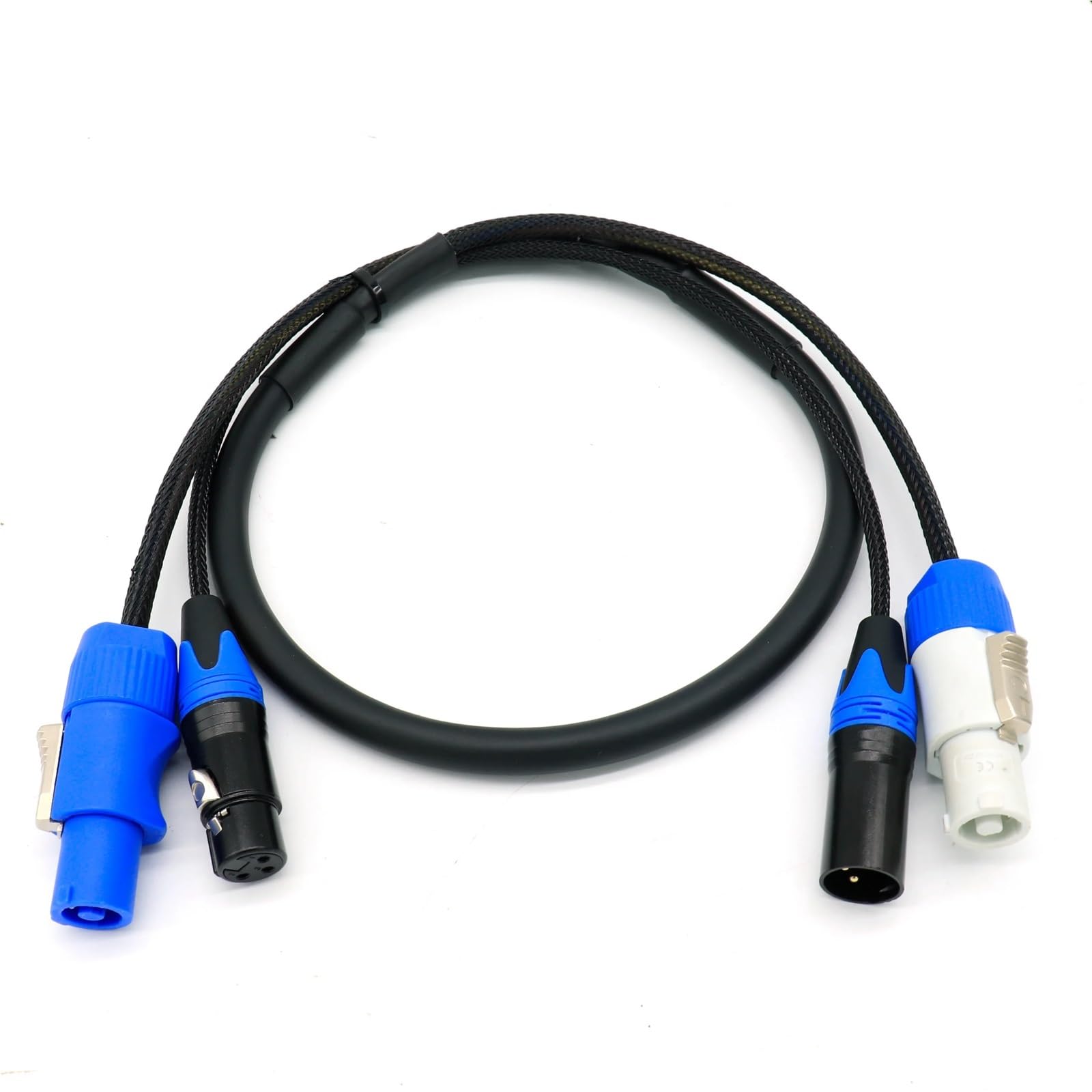 3-biegunowy kabel kombi XLR (1 m, 2 m, 3 m, 5 m) – kabel zasilający do oświetlenia scenicznego i ekranów LED (1 metr)