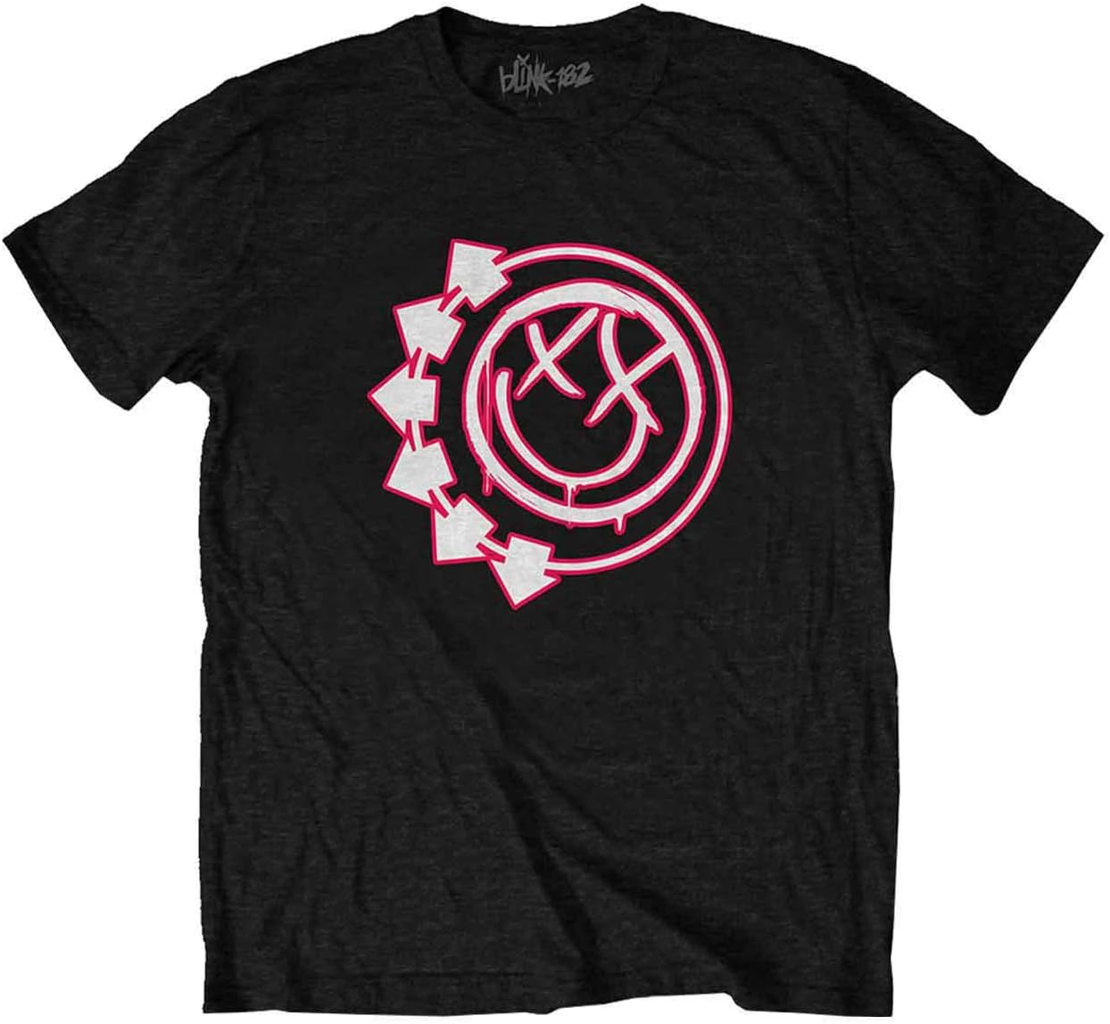Blink 182 Kids T Shirt Six Arrow Smile Band Logo Official Black Ages 1-12 Yrs