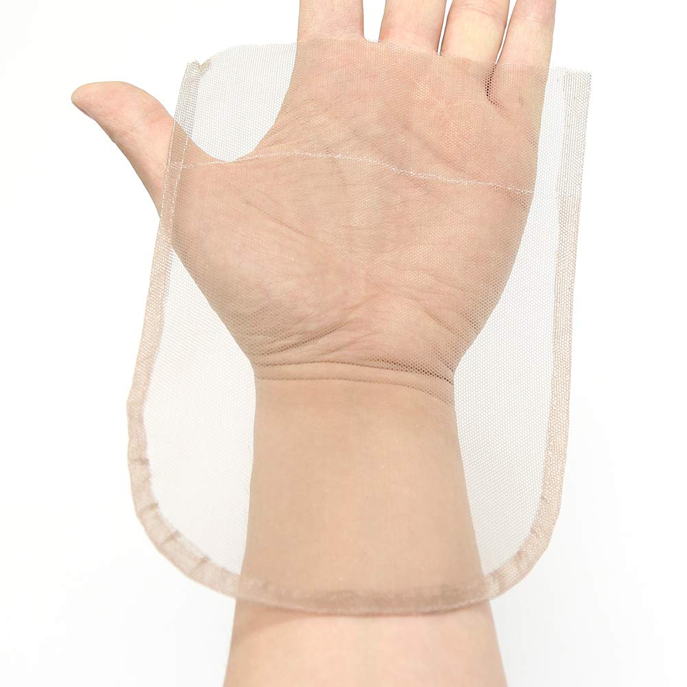 BTWTRY 5x5 Medium Brown Color Swiss Lace Net Material Lace Closure Base 3Pcs Foundation Wig Accessories Lace Net for Making Closure (5x5 Lace Net, Medium Brown)