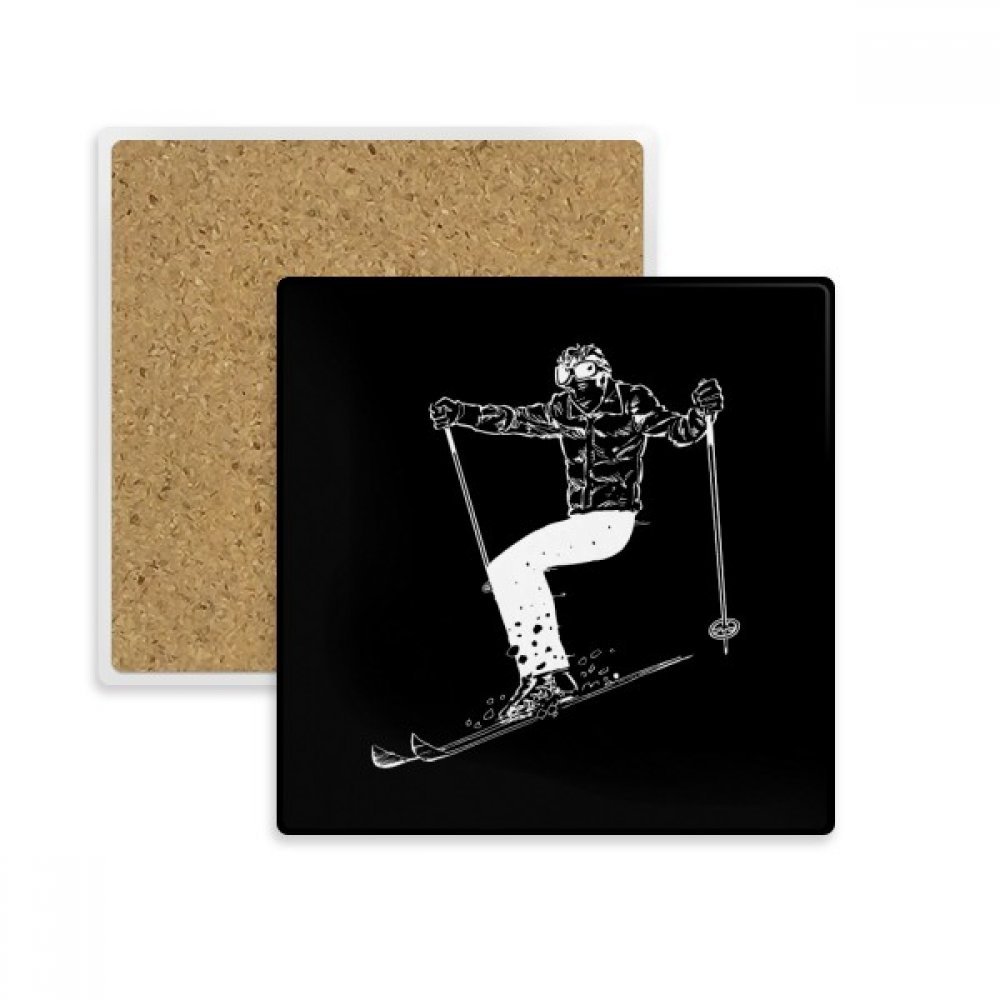 Dessous de verre ski pour mug et pause café après-ski au chalet
