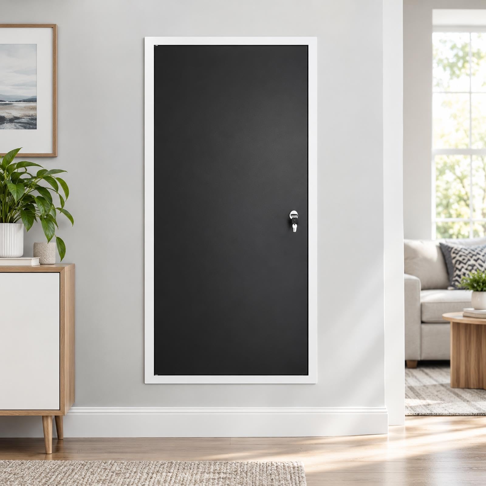 Puerta de acceso de aluminio duradera para áticos con sistema de bloqueo seguro y llaves, ideal para el mantenimiento de la fontanería y el equipo, fácil instalación, uso versátil en hogares y espacio