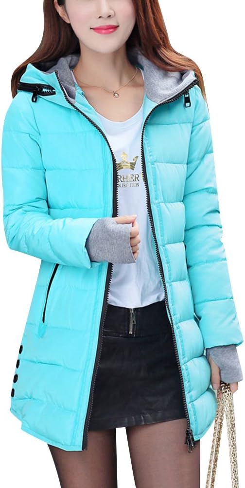 Women's Long Down Jacket with Hood Ultra Light Slim Jacket Parka Coats