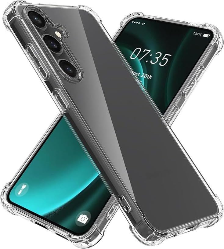 Image of BOXXO Flexible Back Cover for Samsung Galaxy S24 Plus 5G | Back Cover Transparent Clear Shockproof Case Four Corner Protection | Slim Protective Mobile Phone Cover for Samsung Galaxy S24 Plus 5G