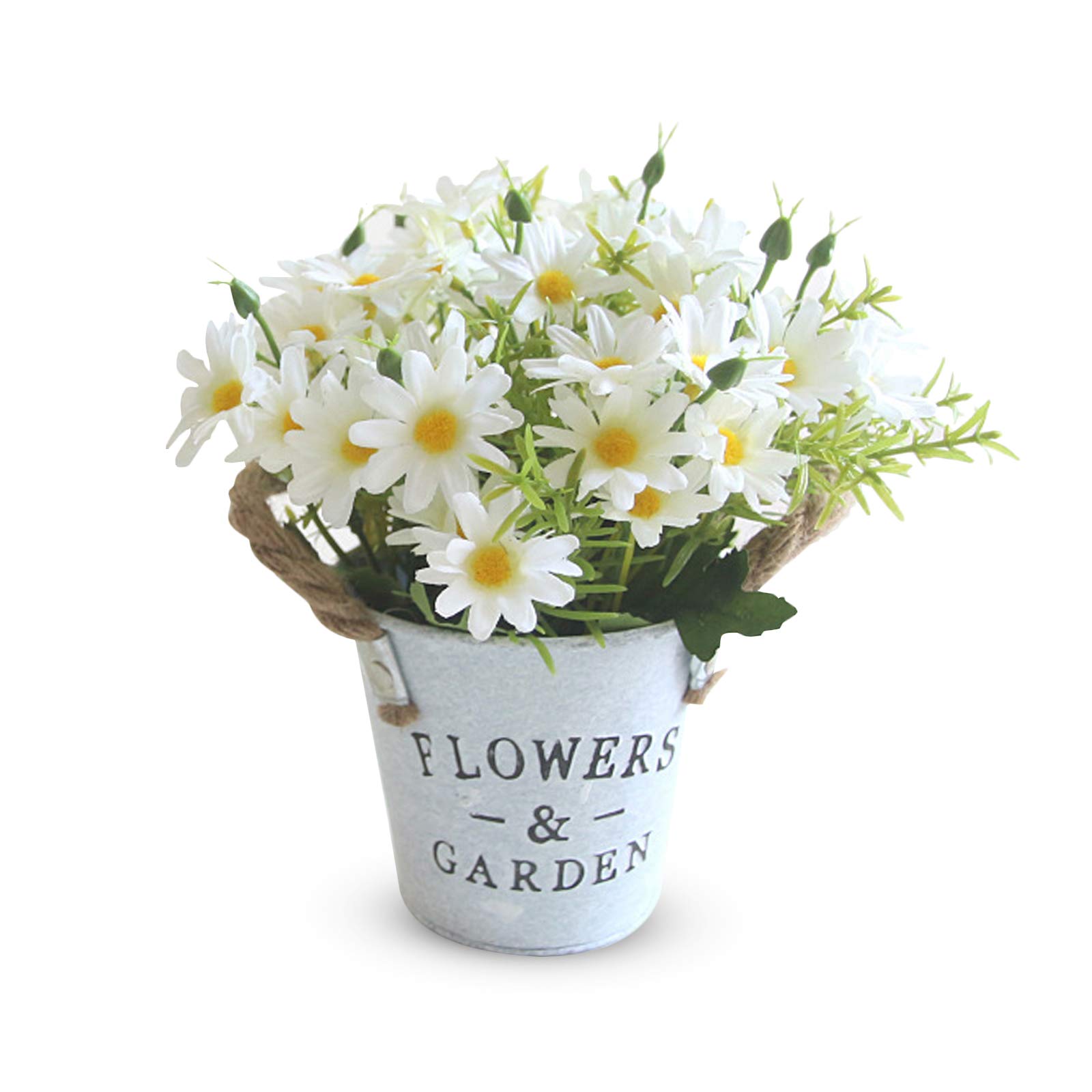 Hwtcjx White Artificial Flowers With Vase, Artificial Flowers In Pots,