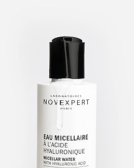 Novexpert Micellar Water Makeup Remover - Anti Aging Facial Cleanser for Women with Hyaluronic Acid - No Rinse Make Up Remover Liquid for All Skin Types - Hypoallergenic and Vegan - 6.7 oz