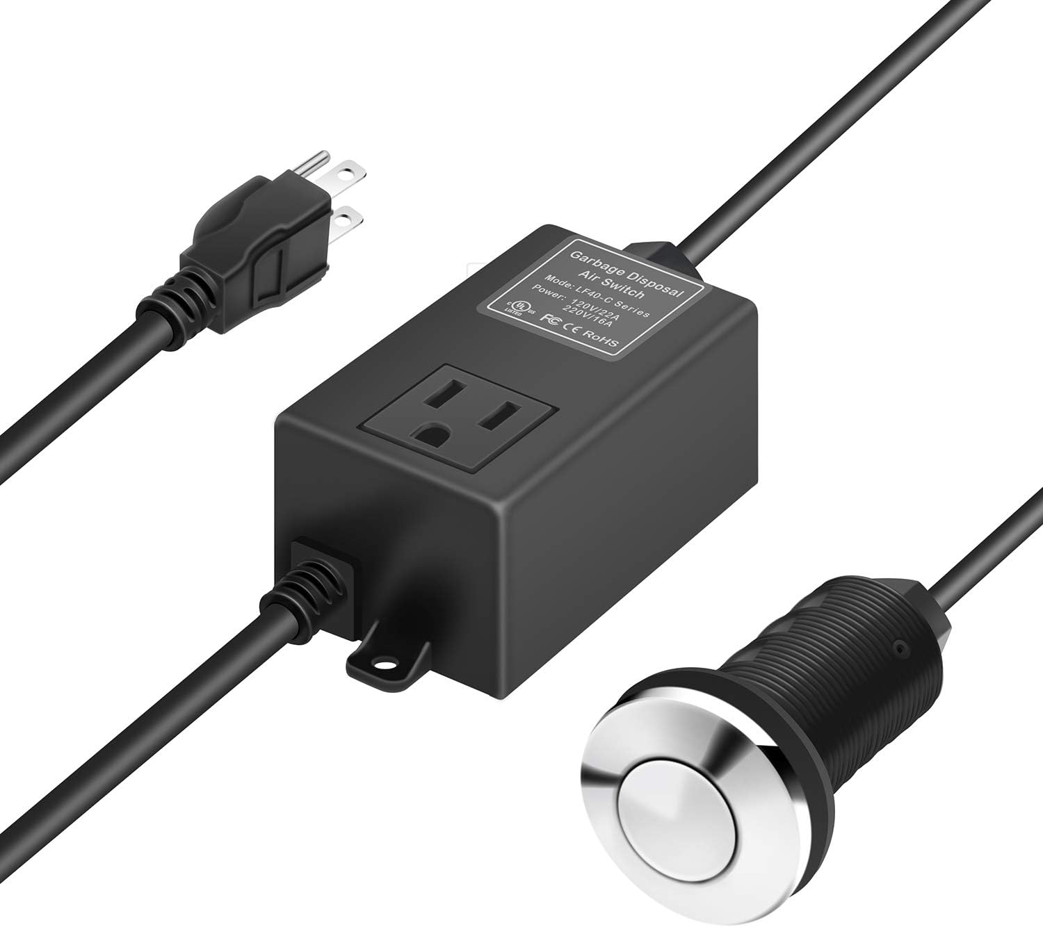 Garbage Disposal Air Switch Kit for SinkTop Waste Disposal with