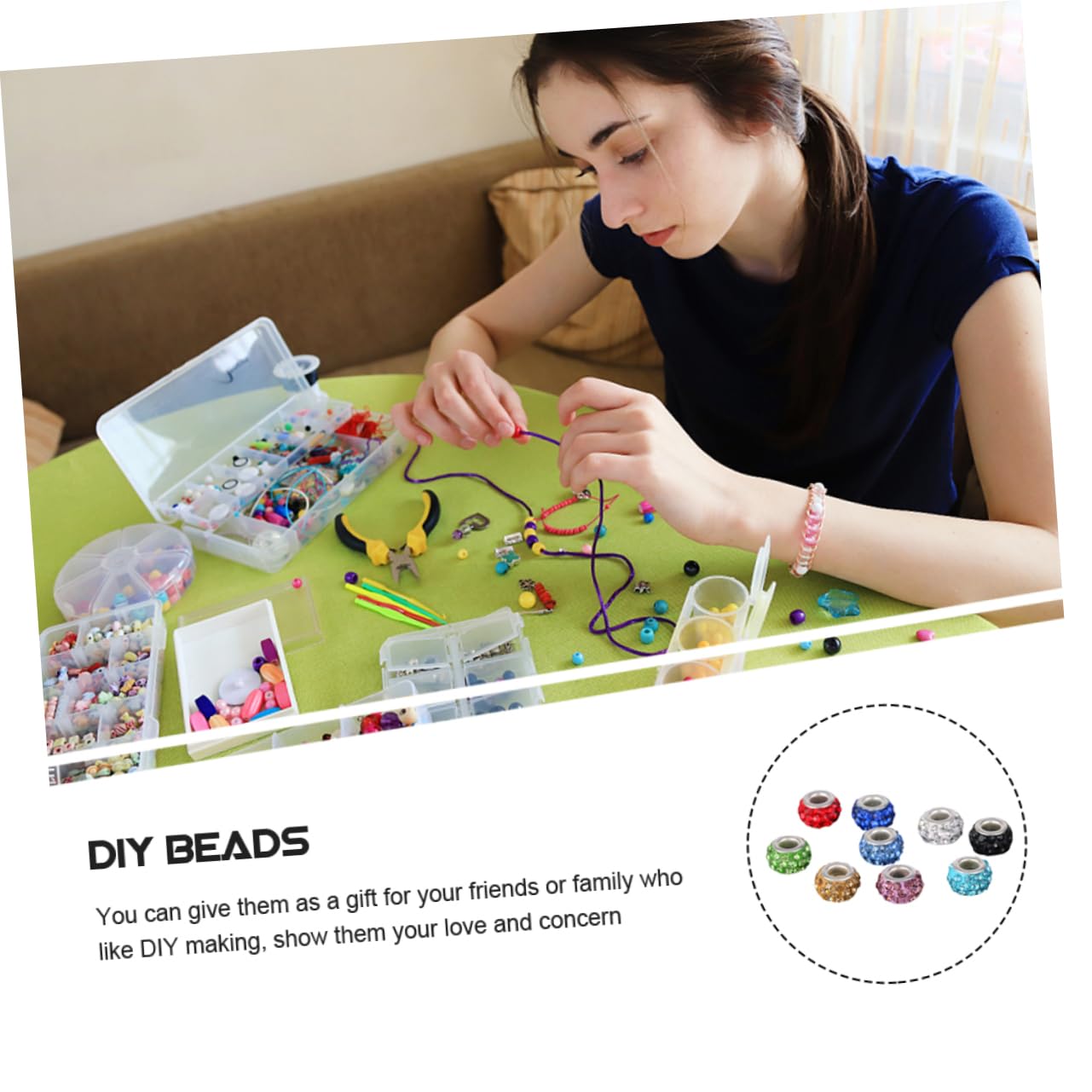 OSALADI 200 Piezas Abalorios Sueltos para Diy Accesorios para Pulseras y Collares para Manualidades y Decoraciones