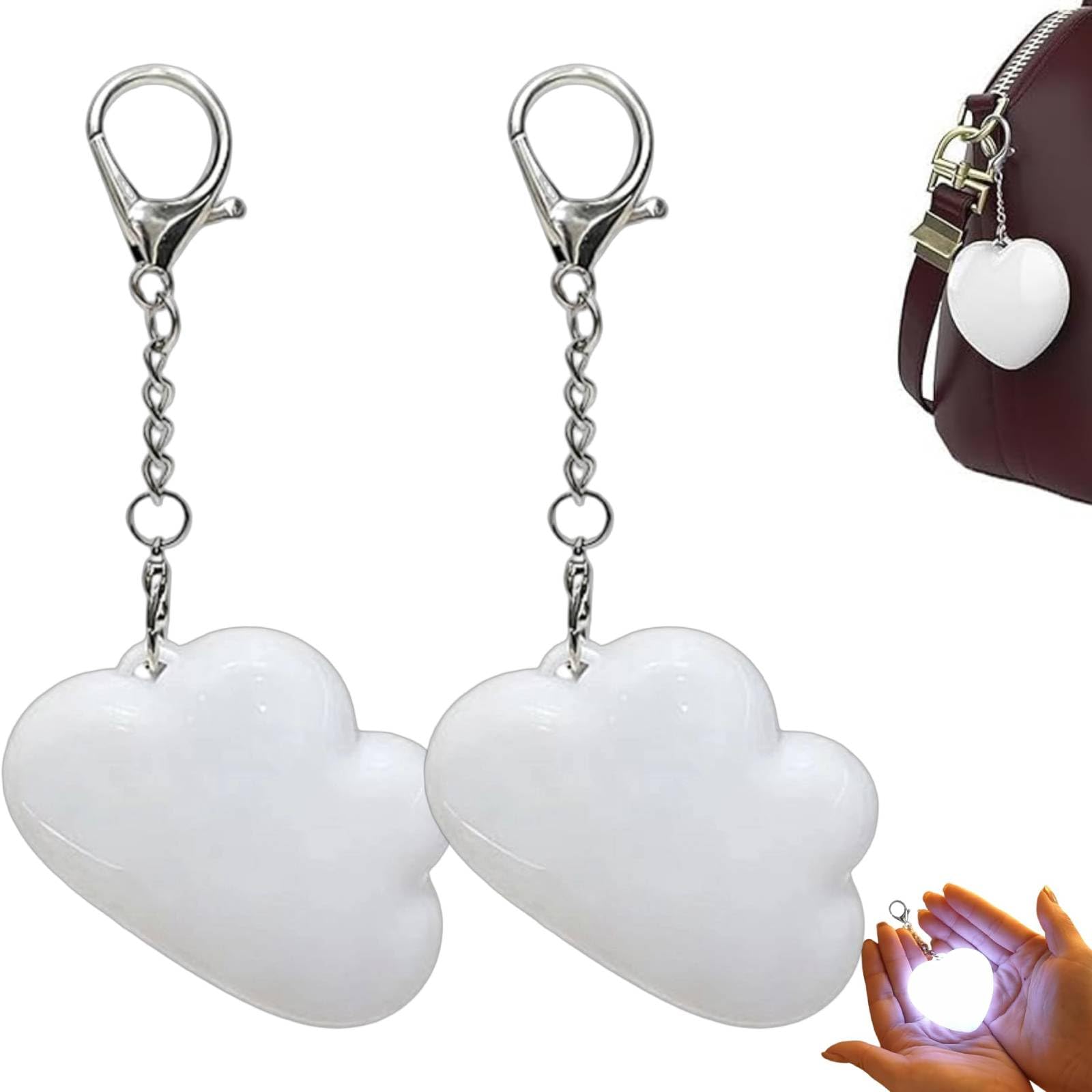 vokkrv 2PCS Love Wallet Tote Bag Touch Sensing Lights, Touch Sensor Purse Light Handbag Light, Rechargeable LED Automatic Glow Heart Shape Handbag Lights for Women (Cloud)