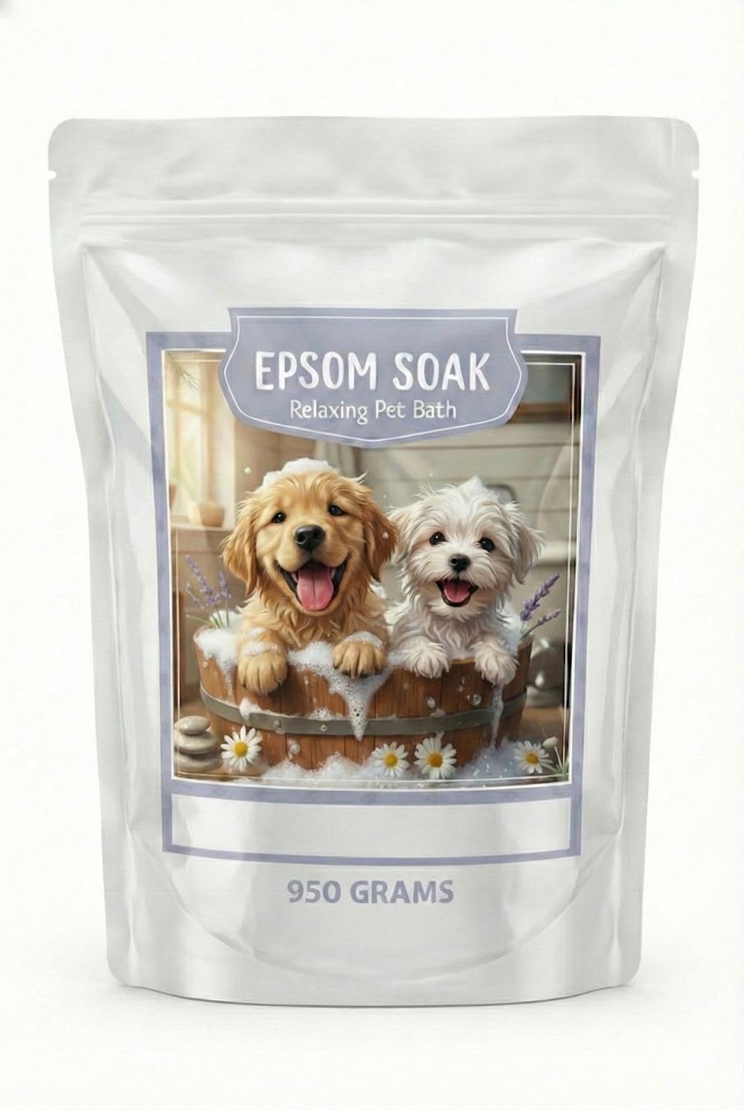 Epsom Salt Soak for Dogs & Cats - Relaxing Pet Bath for Sore Paws, Itchy Skin & Tired Muscles - Unscented, Pure USP Epsom Salt - 950 Grams-picture-45