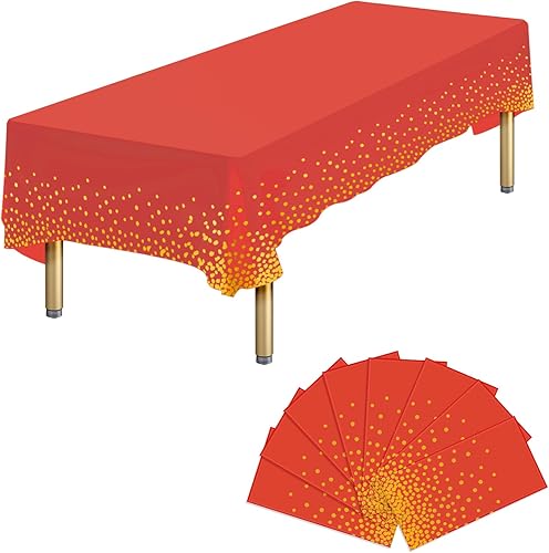 Miniatura 8 de 6 Paquetes de Manteles de Plástico Desechables Rectangulares Azules y Dorados, 54 x 108 Pulgadas, Mantel de Mesa Rectangular de Plástico Desechable