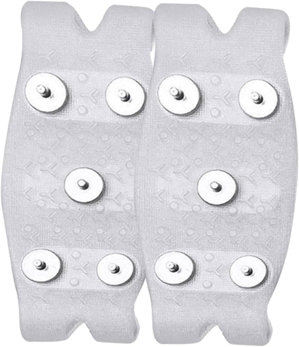 SECFOU Ice Grippers Shoe Crampons with 5-Spike Traction, Non-Slip Snow Boot Covers for Men and Women, Anti-Skid Winter Climbing Cleats for Hiking and Outdoor Use, Fits US Size 12-15