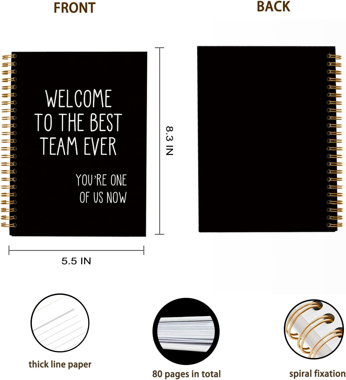 OXW Welcome to The Team Gifts Notebook, Team Gifts for Employees, Welcome Gift for Coworker Staff Colleague Team Member, Employee Appreciation Gifts, Journals for Writing, (5.5'' X 8.3'') - Image 5